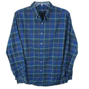 Ralph Lauren Slim Fit Long Sleeve Button‎ Down Shirt Men's XL Blue Green Plaid